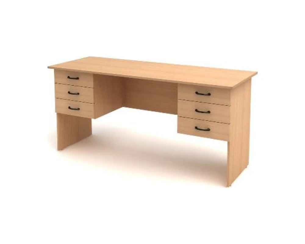 Стол 2-тумбовый 6 ящиков (1600х600х750) СК28 Канц