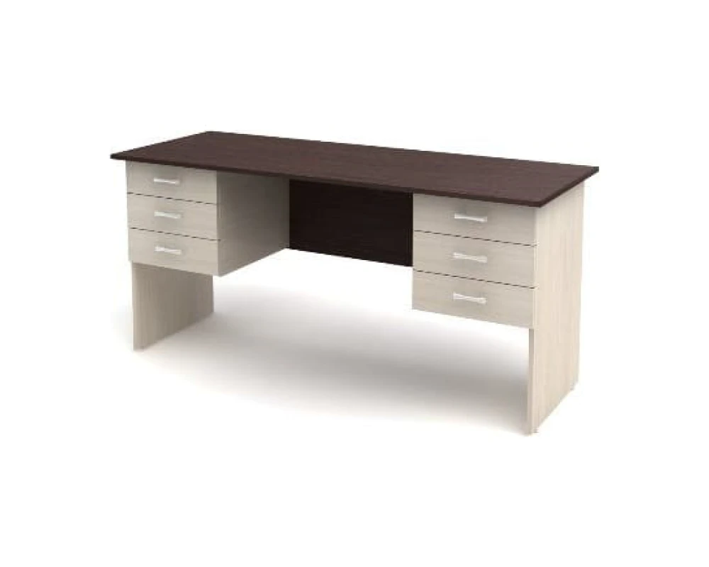 Стол 2-тумбовый 6 ящиков (1600х600х750) СК28 Канц