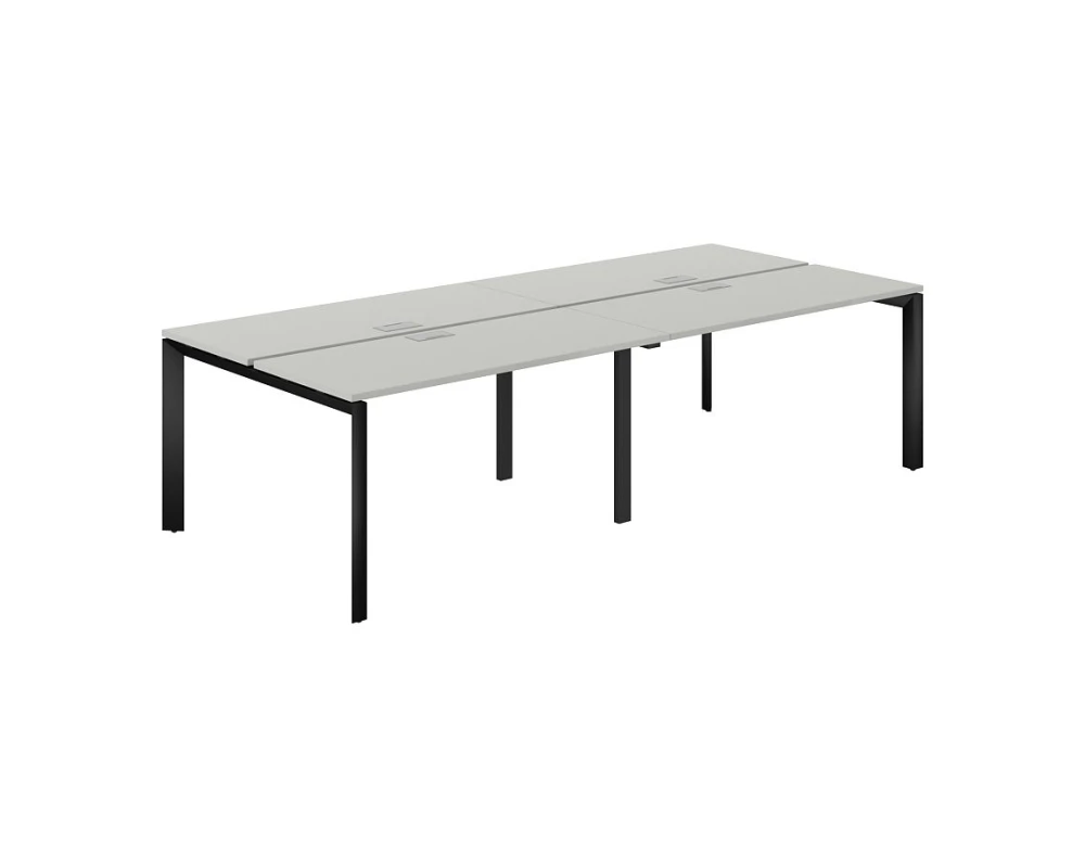 Рабочая станция на П-образном каркасе 2800x1438x750 Призма / Prizma (nd) Серый бархат/Черный
