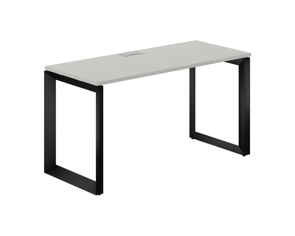 Стол на О-образном каркасе 1400x600x750 Призма / Prizma (nd) Серый бархат/Черный