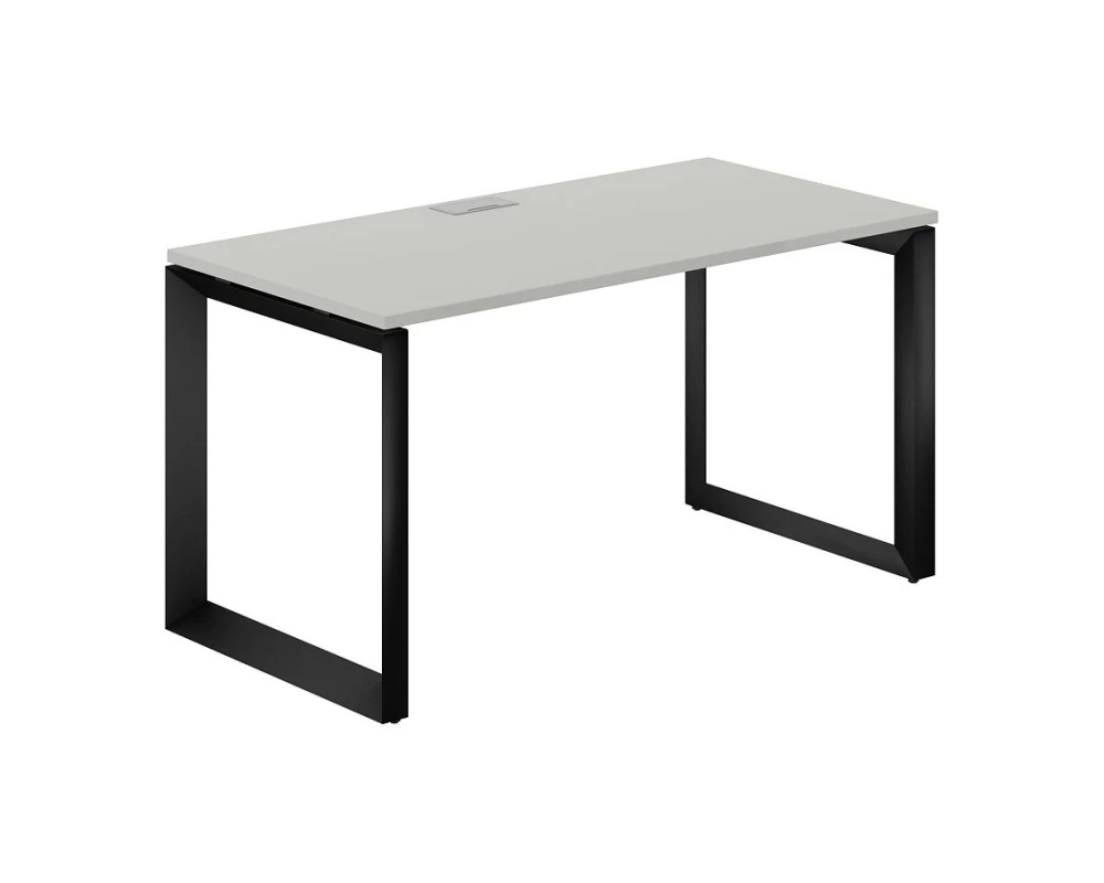 Стол на О-образном каркасе 1400x700x750 Призма / Prizma (nd) Серый бархат/Черный