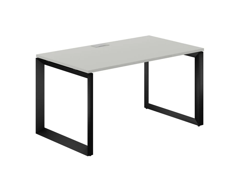 Стол на О-образном каркасе 1400x800x750 Призма / Prizma (nd) Серый бархат/Черный