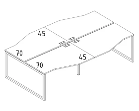 Рабочая станция столы (4х120) Техно на металлокаркасе QUATTRO A4.PRO images